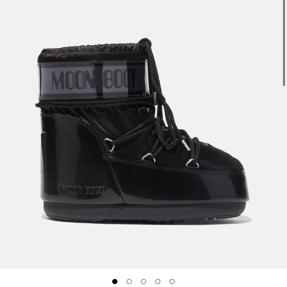 MOON BOOT ICON LOW GLANCE BLACK SATIN BOOTS